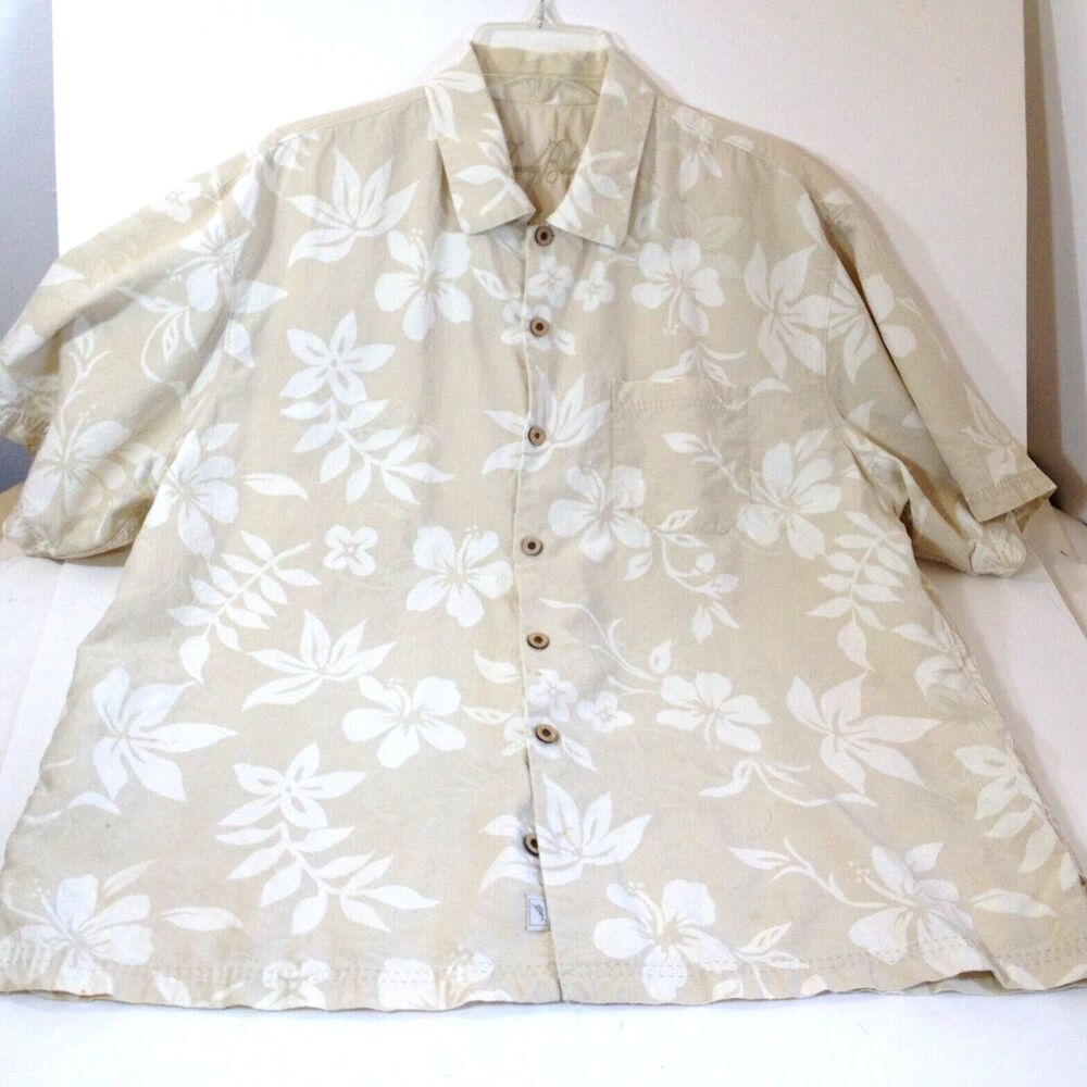 Vintage Tommy Bahama Men’s 100% Silk Hawaiian Camp Shirt Floral Size XL